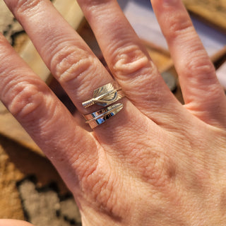 Silver Feather Rings - Adjustable