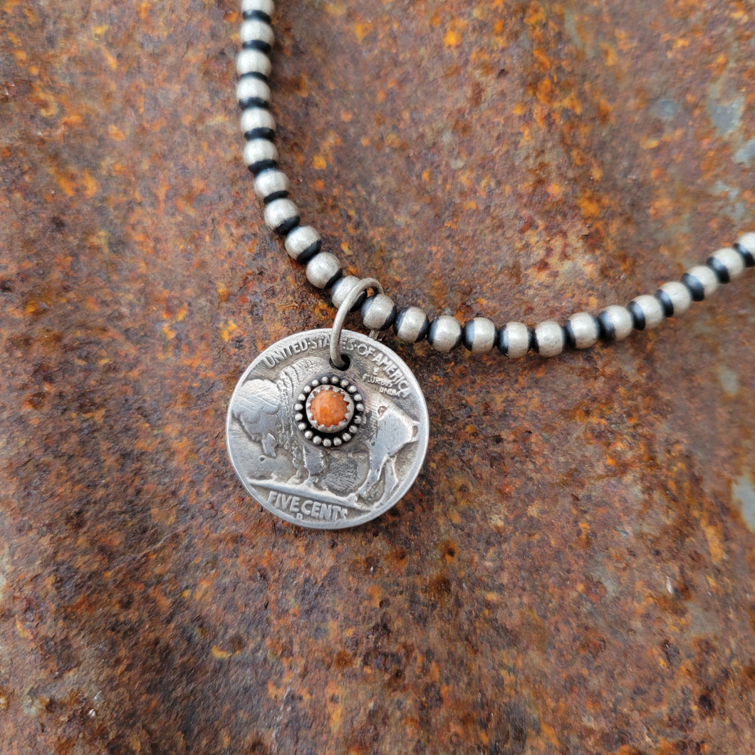 Spiny Buffalo Nickel Necklace