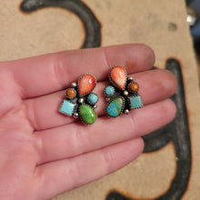 Load image into Gallery viewer, The Lou Cluster Studs - Spiny×Turquoise