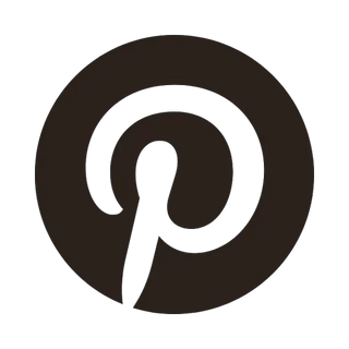 Pinterest logo with a black circle and white 'p' on a white background | Texanna Belles Jewelry