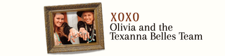 Framed photo of two people with 'XOXO Olivia and the Texanna Belles Team' | Texanna Belles | Dodge, NE