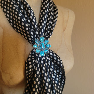 36" - Black/White Dot Silk Wild Rag