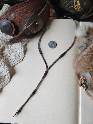 Graduated Pearl Lariat - Copper