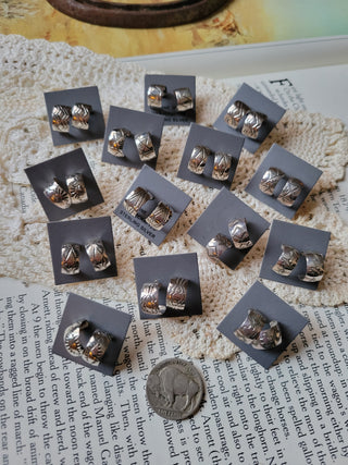 Stamped Huggie Hoops