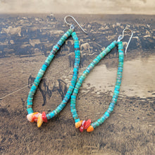 Load image into Gallery viewer, The Anadarko Spiny Turquoise Hoops