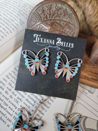 The Huxley Inlay Butterfly Necklace Set - 3pc