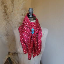 Load image into Gallery viewer, 36&quot; - Red/White Dot Silk Wild Rag