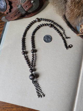Copper Pearl Tassel Necklace