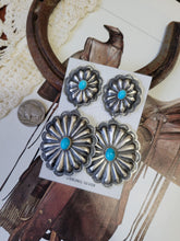 Load image into Gallery viewer, The Wade Double Concho Statement Earrings - Turquoise