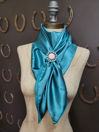 Solid Turquoise Silk Wild Rag