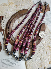 Load image into Gallery viewer, Purple Spiny Oyster Heishi Necklace