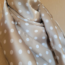 Load image into Gallery viewer, 36&quot; - Tan/White Dot Silk Wild Rag