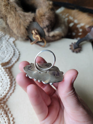 The Pecos Heart Ring - Adjustable - Red Spiny