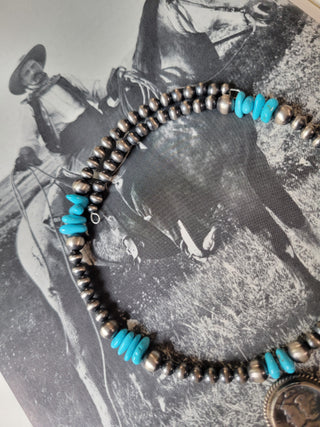 The Mercury Dime & Pearl Memory Wire Choker - Kingman