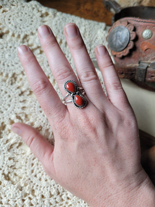 The Red Mesa Ring - Sz 7.75 - Coral