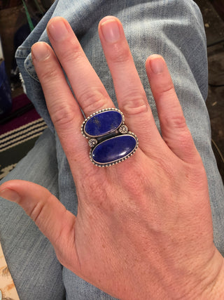 Bridgette- lapis adjustable ring