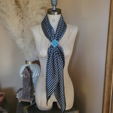 Load image into Gallery viewer, 36&quot; - Black/White Dot Silk Wild Rag