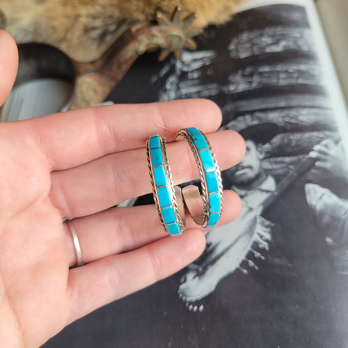The Sophia Inlay Hoops - 1.25