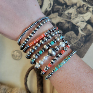 Red Spiny 5mm Pearl Bracelet