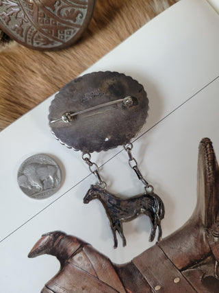 The Ellis Horse Brooch - Onyx