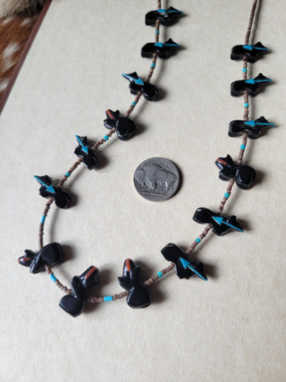The Baily Bear Fetish Necklace - Onyx - Vintage