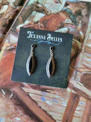 The Karson Earrings - Black Onyx - Vintage