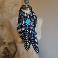 Load image into Gallery viewer, 36&quot; - Black/White Dot Silk Wild Rag