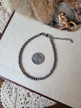 4mm Sterling Silver Pearl Anklet