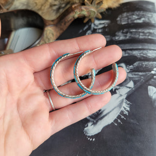 The Sophia Inlay Hoops - 1.25"