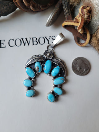 The Ruidoso Naja Pendant - White Water Turquoise