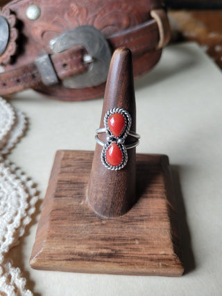 The Red Mesa Ring - Sz 7.75 - Coral