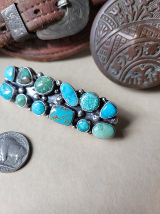 Elaine Cluster Hair Barrette - Mixed Mine Turquoise