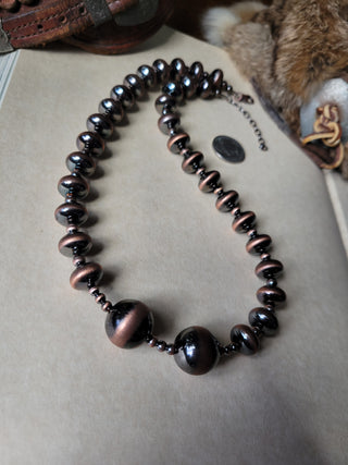 Dana Necklace - Copper Saucer Pearls