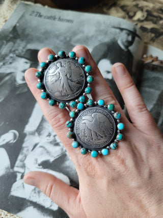The Bonnie Half Dollar Ring - Sz  8 - Kingman