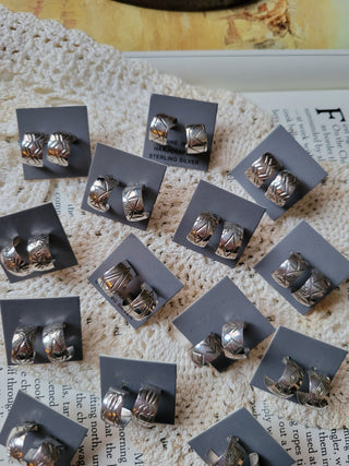 Stamped Huggie Hoops