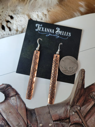 The Sandstone Copper Bar Earrings