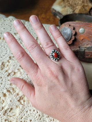 The Montgomery Ring - Sz 5.25 - Coral
