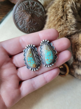 Darla Studs - Mine #8 Turquoise
