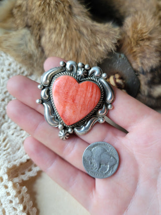 The Pecos Heart Ring - Adjustable - Red Spiny