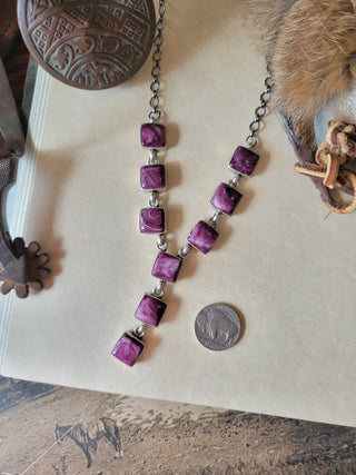 Perry Lariat Necklace - Purple Spiny Oyster