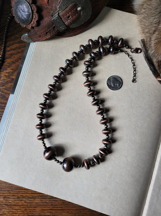 Dana Necklace - Copper Saucer Pearls