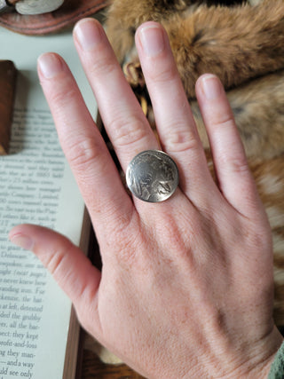 Buffalo Nickel Ring - Heads Up - Sz 7.25