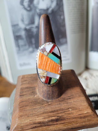The Big Horn Inlay Ring - Sz 9.5