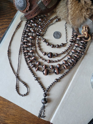Becky Necklace - Copper Pearls