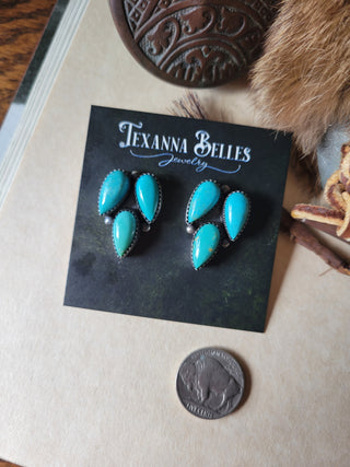 Sonny Cluster Studs - Kingman Turquoise