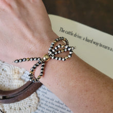 Load image into Gallery viewer, Silver &amp; Gold.. Pearl Bow Bracelet