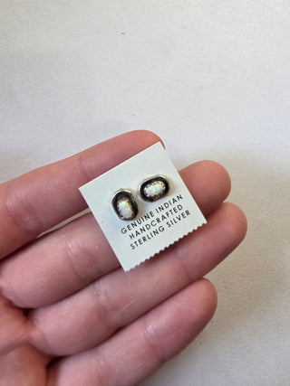 White opal studs