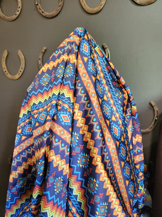 Blue Aztec - Silk Wild Rag