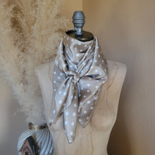 Load image into Gallery viewer, 36&quot; - Tan/White Dot Silk Wild Rag