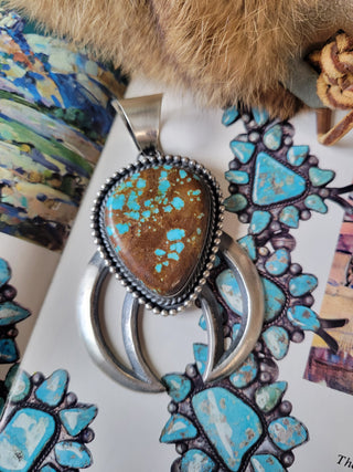 The Ridgeline Naja Pendant - Chimney Butte - Mine #8 Turquoise